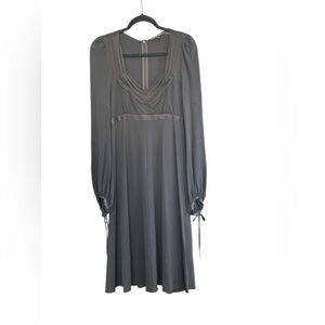 Strenesse Gabrielle Strehle Black Flowy Chiffon Long Sleeve Dress Beautiful 6
